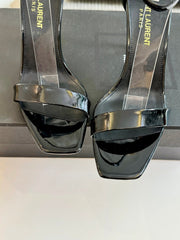 SL SQUARE-TOED HIGH HEELS BLACK CALFSKIN