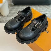 LV CHECKER MARY JANE IN BLACK CALFSKIN