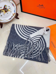 SCARF 180 CM IN SHARK GREY MIX WHITE CASHMERE