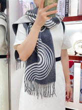 SCARF 180 CM IN SHARK GREY MIX WHITE CASHMERE