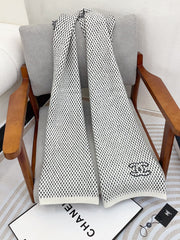 SCARF 180 CM IN WHITE MIX BLACK CASHMERE 394592