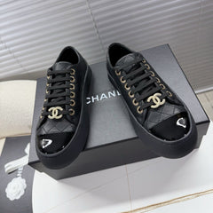 CHANEL 25S TRAINERS BLACK FULL 35MM IN CALFSKIN