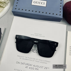 EMBOSSED LOGO SQUARE FRAME SUNGLASSES 25503 IN ACETATE