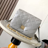 LOEWE 25S PUFFER GOYA BAG 23 IN LIGHT GRAY NAPPA LAMBSKIN