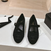 mary jane flat black corduroy