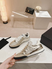 SNEAKERS IN GLOSSY GOLDEN LAMBSKIN