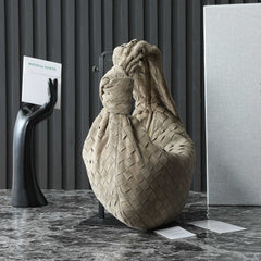 BOTTEGA VENETA 25S SMALL JODIE 36 IN MUTED TAUPE SUEDE GOLD HARDWARE