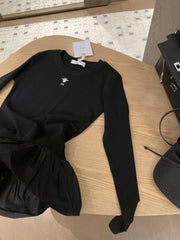 DIOR 25S LONG-SLEEVE PEPLUM T-SHIRT STYLE 186