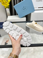 SABOTS MULES BEIGE CALFSKIN