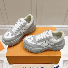 RUN AWAY SNEAKER IN DOVE GRAY MIX WHITE CALFSKIN