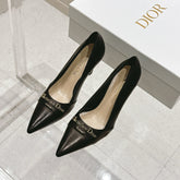 MY DD 25S POINTED TOE PUMP 50MM IN BLACK CALFSKIN