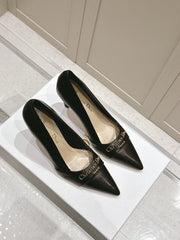 MY DD 25S POINTED TOE PUMP 50MM IN BLACK CALFSKIN