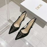 MY DD 25S SLINGBACK PUMP 50MM IN BLACK CALFSKIN