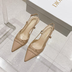 MY DD 25S SLINGBACK PUMP 50MM IN BEIGE GLOSSY CALFSKIN