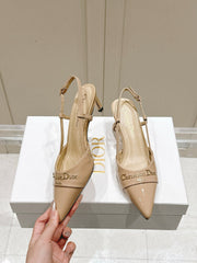 MY DD 25S SLINGBACK PUMP 50MM IN BEIGE GLOSSY CALFSKIN