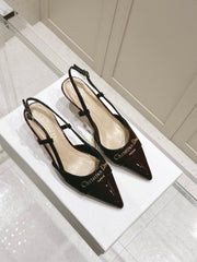 MY DD 25S SLINGBACK PUMP 50MM IN BURGUNDY RED GLOSSY CALFSKIN