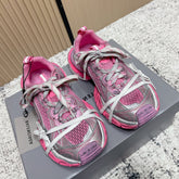 BALENCIAGA 25S 3XL SNEAKERS IN PINK MESH MIX GREY PU LEATHER
