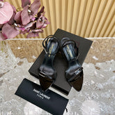 KITTY SANDALS 70 IN BLACK SHINY LEATHER