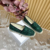 LW GREEN ANAGRAM ESPADRILLE LOAFER BLACK LINEN