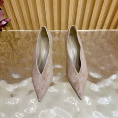 HM 25S HIGH-HEEL WEDGE SHOES 50 MM IN DUSTY BEIGE SUEDE