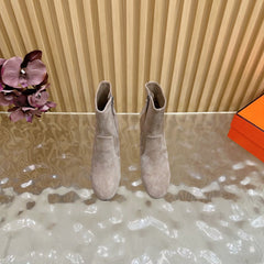 HM 25S ANKLE BOOTS 70 MM IN DUSTY BEIGE SUEDE