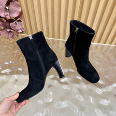 HM 25S ANKLE BOOTS 70 MM IN BLACK SUEDE