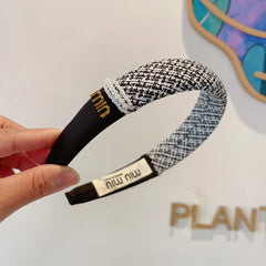 HEADBAND IN BLACK TWEED AND SILK 262052