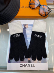 GLOVES IN BLACK MIX WHITE WOOL 458574