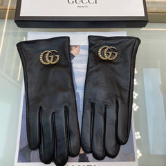 GLOVES IN BLACK LAMBSKIN AND FLEECE LINING 465050