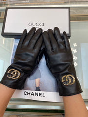 GLOVES IN BLACK LAMBSKIN AND FLEECE LINING 465050
