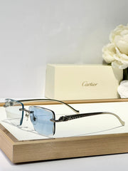 PANTHÈRE PHOTOCHROMIC LENSES RIMLESS SQUARE FRAME SUNGLASSES 580911 IN METAL