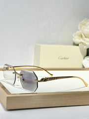 PANTHÈRE RIMLESS GEOMETRIC FRAME SUNGLASSES 580912 IN METAL