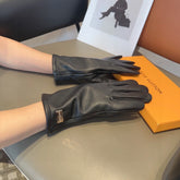 LV GLOVES IN BLACK LAMBSKIN 463894