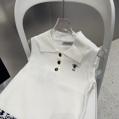 POLO TANK TOP 639173 IN WHITE COTTON RIBBED KNIT