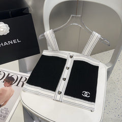 CAMISOLE 629206 IN BLACK AND WHITE WOOL