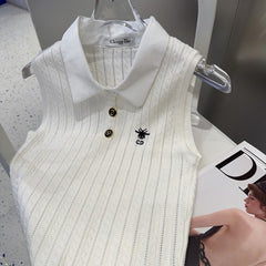 POLO TANK TOP 610337 IN WHITE COTTON RIBBED