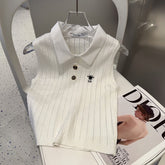 POLO TANK TOP 610337 IN WHITE COTTON RIBBED