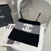 STRIPED CAMISOLE 610345 IN BLACK AND WHITE COTTON RIBBED