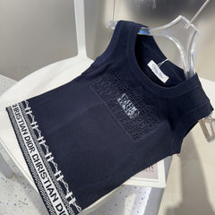 TANK TOP 612061 IN NAVY BLUE COTTON RIBBED