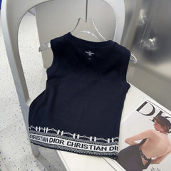 TANK TOP 612061 IN NAVY BLUE COTTON RIBBED