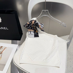 ONE SHOULDER TOP 612064 IN WHITE COTTON RIBBED