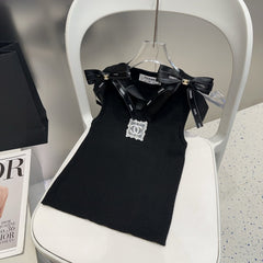 TANK TOP 615181 IN BLACK COTTON RIBBED KNIT