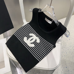 TANK TOP 633198 IN BLACK AND WHITE COTTON