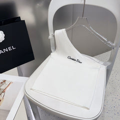 ONE SHOULDER TOP 633200 IN WHITE COTTON