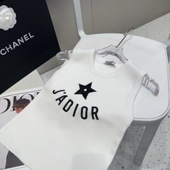 TANK TOP 622149 IN WHITE COTTON RIBBED STAR AND LOGO