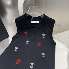 TANK TOP 624511 IN BLACK COTTON RIBBED