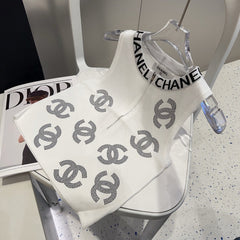 TANK TOP 625959 IN WHITE COTTON RIBBED EMBOSSED LOGO