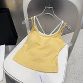 CAMISOLE 625967 IN YELLOW COTTON RIBBED