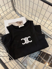 TANK TOP 627696 IN BLACK COTTON RIBBED