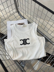 TANK TOP 627697 IN WHITE COTTON RIBBED